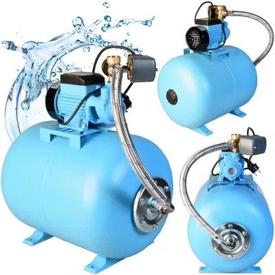 Immagine prodotto di Pompa per acqua domestica QB 60 (2100l/h, 370W, prevalenza 39m) - serbatoio di pressione da 50L - pompa per acqua domestica automatica con pressostato manometro - 50 litri