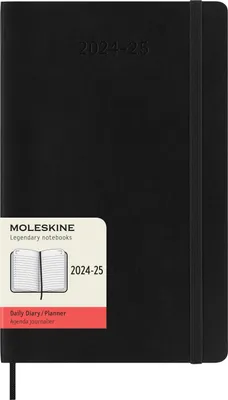 Produktbild von Moleskine 18 Monate Tagesnotizkalender 2024/2025, L/A5, Weicher Einband, Schwarz