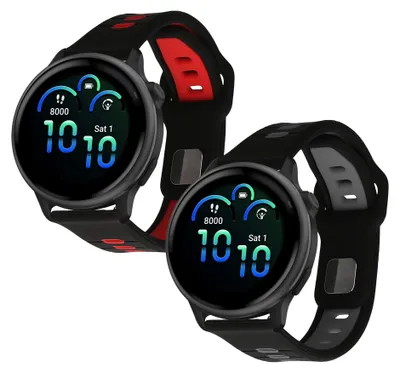Produktbild von kwmobile 2x Uhrenarmband für Garmin vivoactive 6 / vivomove Trend / Forerunner 55 Armband - Fitnesstracker Band Set aus TPU Silikon - Ersatzarmband