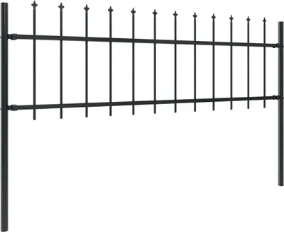 Obrázok produktu pre vidaXL Záhradný plot Woerden s hrotom, oceľ, 181 x 60 cm, čierny