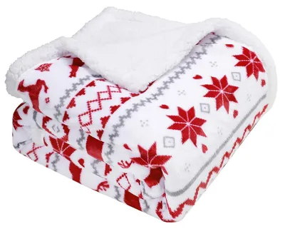 Obrázek produktu pro Vánoční deka 150 x 200 cm - Hřejivá zimní deka - Fleeceová deka z flanelu - Měkká dekorační deka - Vánoční motiv - vhodná na pohovku, postel a křeslo