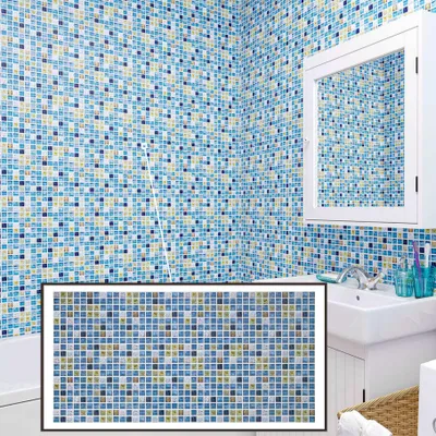 Produktbild von 3D-Wandpaneele PVC | Mosaik Optik | Atlantis - 1 Platte - 0.5 m² | Für Wohnzimmer, Küche & Bad | Einfache DIY-Montage