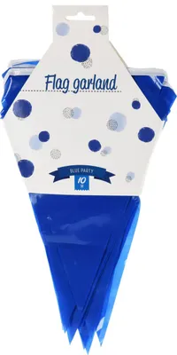 Obrázok produktu pre Vlajková reťaz s 20 modrými vlajkami, 10 m