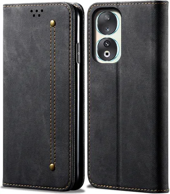 Immagine prodotto di Custodia Honor 90, Custodia in pelle a portafoglio con chiusura magnetica e supporto per Honor 90 nero