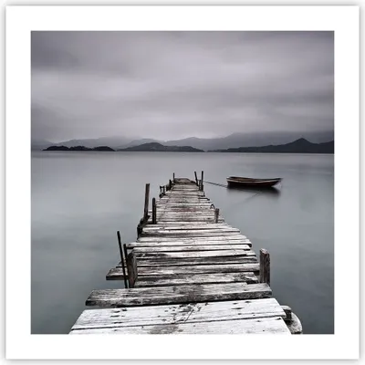 Produktbild von Poster - Poster ohne Rahmen - Brücke See - 50x50 cm - Wand Bild - Wanddeko - Wandbilder - Kunstposter - Wandposter - Bilder - Kunstdruck - Wanddekoration - Wandbild - P2XAC50x50-3547