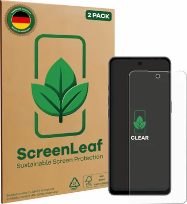 Produktbild von 2x ScreenLeaf Schutzfolie für Ulefone Note 18 Pro nachhaltiger Displayschutz Display Schutz Folie Klar Transparent