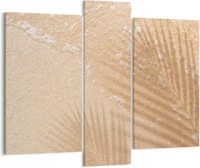 Produktbild von Bild auf Leinwand - Leinwandbild - 3 Teile - Sand Schatten Blätter - 95x80cm - Wand Bild - Wanddeko - Wandbilder - Leinwanddruck - Bilder - Wanddekoration - Leinwand bilder - Wandbild - CB95x80-4580