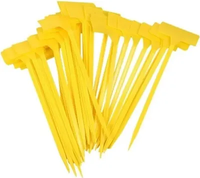 Produktbild von Pflanzenetiketten 50 Stück, Gartenetiketten Außenbereich, Wiederverwendbare Gemüsegartenetiketten Gelb 30 x 9 cm