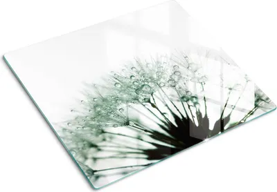 Produktbild von Tulup Glas Herdabdeckplatte Glaskeramikkochfeld-Abdeckung Spritzschutz Glasabdeckplatte Kochplattenabdeckung und Schneidebrett - Einteilig - 60x52 cm Pusteblume Samen