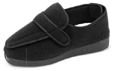 Produktbild von Piumaped 3 – Orthopädischer Schuh aus schwarzem Veloursleder mit Klettverschluss