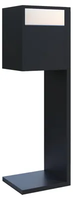 Produktbild von Standbriefkasten Hermes in Schwarz mit Edelstahlklappe