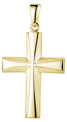 Produktbild von MATERIA Kreuz Anhänger Gold Herren Damen - Kettenanhänger 925 Silber Gelbgold vergoldet inkl. Geschenk-Box KA-22-Gold