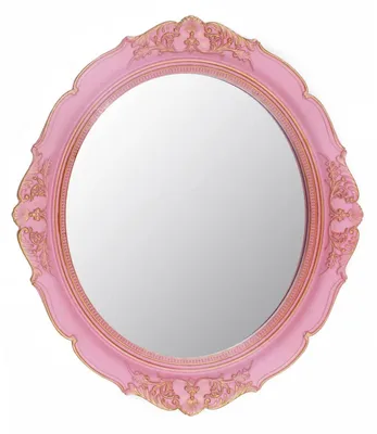 Productafbeelding van Decoratieve ovale spiegel, 37,6 x 33,3 cm, roze, vintage stijl