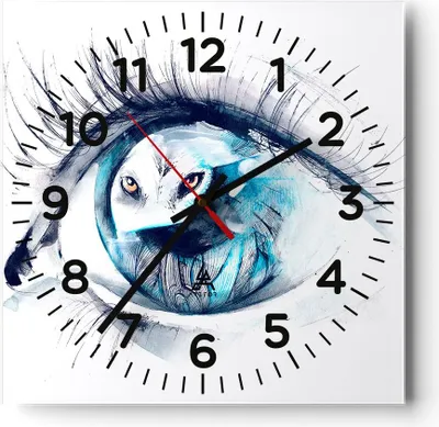 Produktbild von Wanduhr - Quadrat - Glasuhr - Wildnis fantasie Augapfel illustration - 40x40cm - Schleichendes Uhrwerk - Lautlos - zum Aufhängen bereit - Dekoration Modern - Wanddekoration aus Glas - C4AC40x40-3098