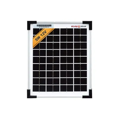 Immagine prodotto di enjoy solar® pannello solare classico monocristallino 5W 12V (cornice argento), 0% IVA.