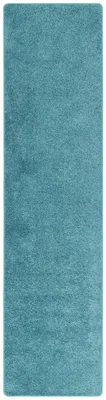 Produktbild von Hochflor Langflor Teppich Läufer Cottage Einfarbig, Größe:100x300 cm, Farbe:Petrol