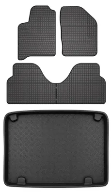 Produktbild von Gummimatten + Kofferraumwanne für Renault Scenic I 1996-2003 – Schwarz, passgenau – Wielganizator SolidPRO