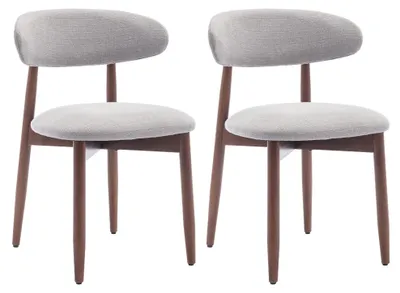 Image de Lot de 2 Chaises, robustes et élégantes, style nordique minimaliste, idéales pour salle à manger et cuisine - Gris