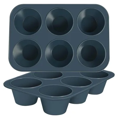 Obrázek produktu pro Silikonová forma na muffiny, velká, 2 kusy, rozměry 27,8 x 19 x 5 cm, vhodná pro muffiny, koláče a pudinky