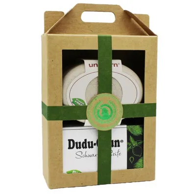 Produktbild von Geschenk-Set grün - Seifendose sahneweiß & Dudu-Osun Classic