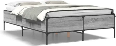 Produktbild von "2026 Promotion" Bettgestell moderne - Grau Sonoma 120x200 cm - Holzwerkstoff und Metall - Polsterbett CC13788