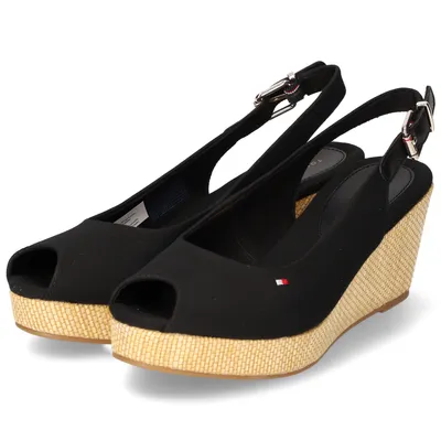 Image de Tommy Hilfiger Elba Sandales Femme Sandale Noir Élégant, Taille:40 EU