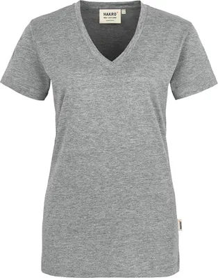 Produktbild von HAKRO V-T-Shirt Classic Damen #126 Gr. 2XL grau meliert