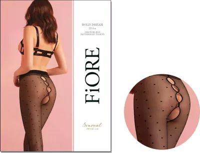 Produktbild von Schwarze gepunktete Strumpfhose mit Löchern zwischen den Pobacken 5 Black