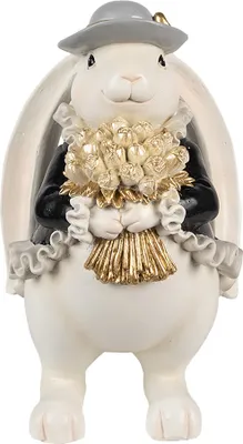 Produktbild von Clayre & Eef Dekorationsfigur Kaninchen 22 cm Weiß Kunststoff