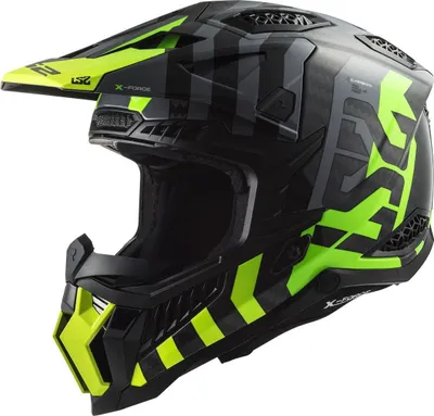 Obrázek produktu pro LS2 MX703 X-Force Barrier Carbon motokrosová přilba, černá/zelená, M (57/58)