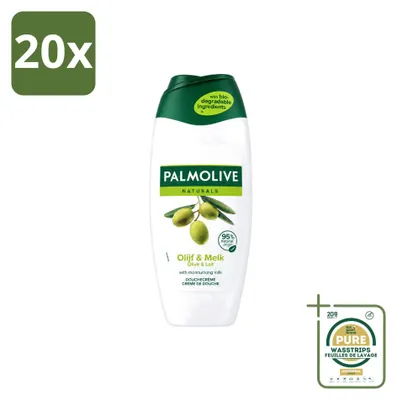Productafbeelding van 20 x Palmolive Naturals Douchecrème Olijf & Melk, 250 ml - Voorraadverpakking - 20 stuks