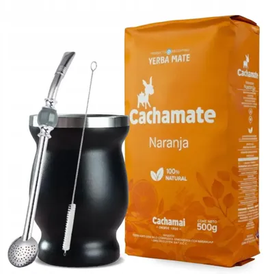Zdjęcie produktu dla Yerba Mate Cachamate Naranja - Zestaw z Matero i Bombillą NA START!