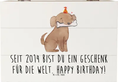 Produktbild von Mr. & Mrs. Panda Kiste 2014 Geburtstag Geschenk 22 x 15 cm - Weiß - Geboren am, Geburtstagsgeschenk, seit, Happy Birthday, Einzigartigkeit, geschenkkiste, fotobox, Box