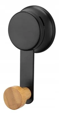Obrázek produktu pro Věšák s háčkem a přísavkou Maxim Black + bambus