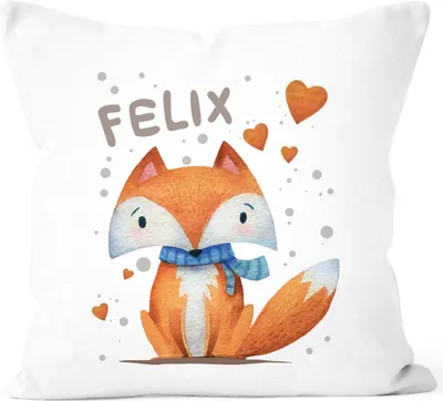 Produktbild von SpecialMe® Kissen-Bezug mit Namen für Kinder Fuchs Namenskissen personalisierte Geschenke weiß unisize