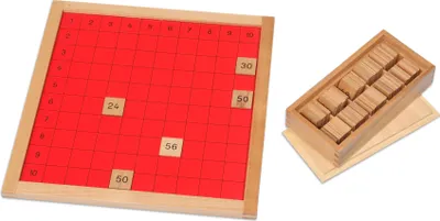 Produktbild von Betzold Pythagorasbrett 34 x 34 cm zum Erlernen des kleinen Einmaleins Montessori