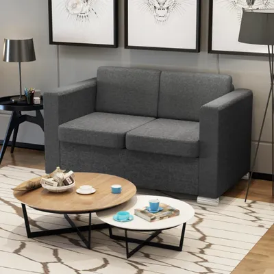 Immagine prodotto di Maison Exclusive - Divano a 2 Posti in Tessuto Grigio Scuro