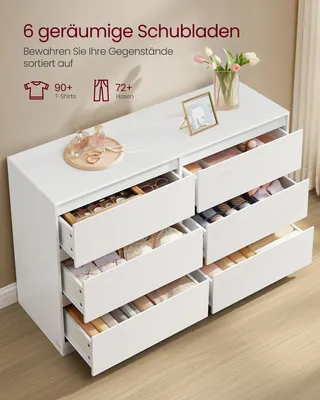 Produktbild von VASAGLE Kailyn Kollektion - Kommode mit 6 Schubladen, Aufbewahrungsschrank