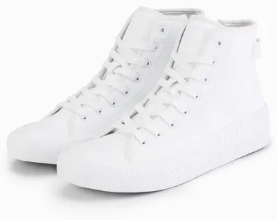 Imagen del producto de Zapatilla deportiva de corte alto y cremallera, color blanco, talla 42