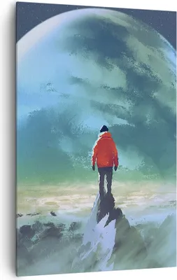 Produktbild von Bild auf Leinwand - Leinwandbild - Einteilig - Mann Planet - 80x120cm - Wand Bild - Wanddeko - Wandbilder - Leinwanddruck - Kunstdruck - Wanddekoration - Leinwand bilder - Wandbild - PA80x120-3869