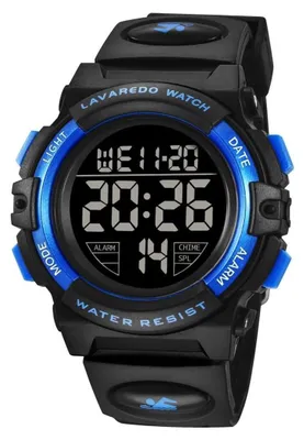 Produktbild von Digital Uhren für Kinder Jungen - 50 M Wasserdicht Sports Outdoor Digitaluhr Kinder Silikon Armbanduhr mit Wecker/Stoppuhr/LED-Licht/Stoßfest/Datum