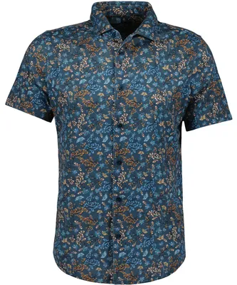 Ragman Shirt Button through print in blau