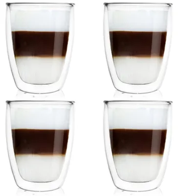 Image de Orion | Verres thermo 4 pcs - 330 ml - Double paroi - Pour café - DOUBLE