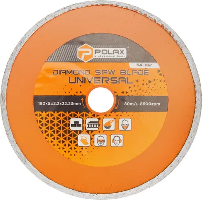 Zdjęcie produktu dla Tarcza diamentowa do cięcia płytek Universal 180х5х2.2x22.23 Polax