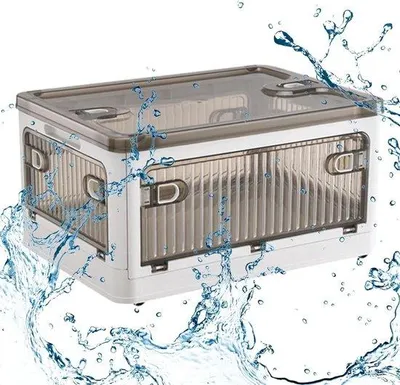 Immagine prodotto di Scatole portaoggetti pieghevoli, contenitori trasparenti impilabili