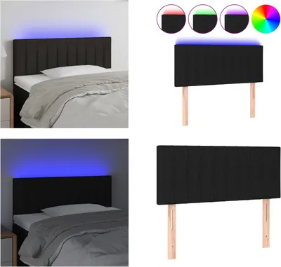 Produktbild von vidaXL LED Kopfteil Schwarz 80x5x78/88 cm Stoff - LED Kopfteil - LED Kopfteile - Kopfteil - Bett-Kopfteil