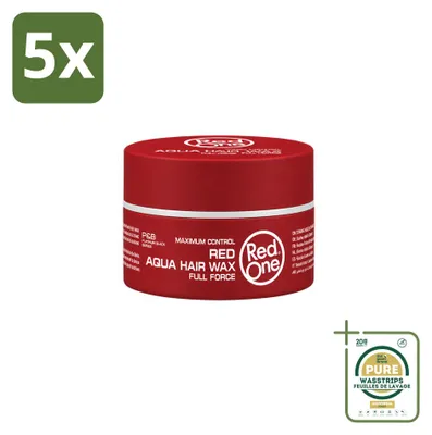Productafbeelding van 5 x Red One Aqua Hair Wax Red, 150 ml - Voorraadpakket - 5 stuks