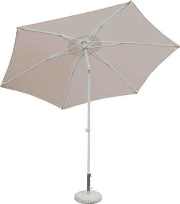 Immagine prodotto di Milani Home - ombrellone da giardino diametro 3 m palo centrale in alluminio, telo tortora in poliestere, per terrazzo, piscina, bar e ristorante
