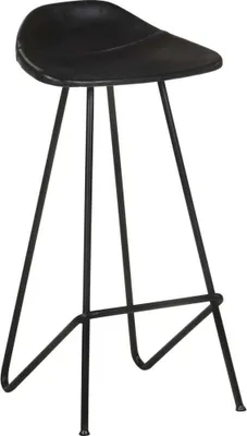 Produktbild von vidaXL Barhocker 4 Stk. Schwarz Echtleder
