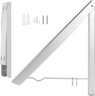 Productafbeelding van Kledinghaken Set - Wandkapstokken - Ruimte Besparen - Inklapbaar Ontwerp - 40 x 30 x 32 cm - Zilver